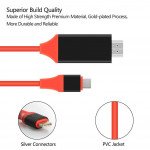 Wholesale Type C USB to HDMI Cable, HD TV Cable for Samsung Android Smart Phone, Tablet, Mac Laptop (Red)